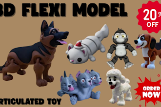 design toy for printing 3d articulated model flexi model bjd toy articulated toy