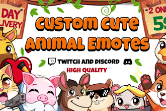 design custom pet animal emotes for twitch and discord