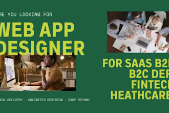 do UX design web app dashboard for saas b2b b2c