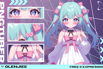draw custom pngtuber character model in anime style for streaming