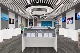 design and render cgi 3d showroom, retail store, shops interior, storefront