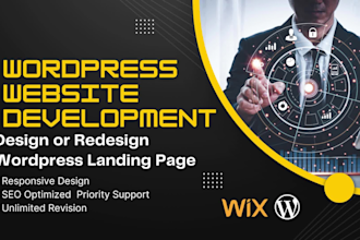 do wordpress website development, design or redesign wordpress landing page