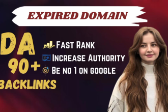 premium expired domain research backlink from da 90 site