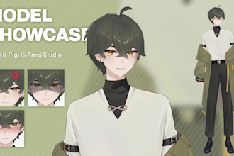 draw and rig live2d model, 2d vtuber model, live2d anime rigging, live2d stream