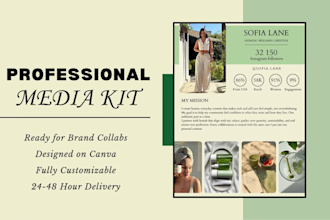 design professional media kit, press kit for influencers