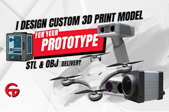design custom 3d printable prototype parts in stl or obj formats