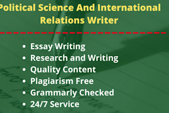 write on political science and international relations