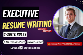 write executive, c suite resume, senior director, ceo, vp, svp, cto, cfo cv