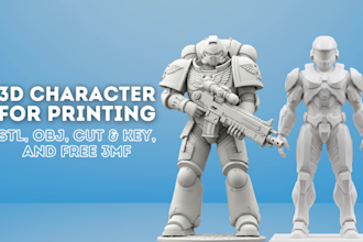 create 3d stylized character model, figurine, and toy for printing