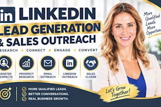 linkedin lead generation, b2b outreach, b2b leads, sales outreach, sales closer