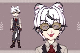 draw cute pixel live2d chibi vtuber model nsfw 2d avatar for streaming