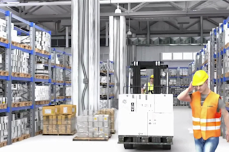 do 3d industrial training video warehouse forklift safety procedure animation