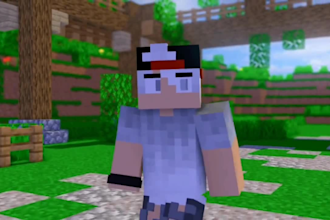 create short, trailer, cinematic, story for 3d minecraft animation