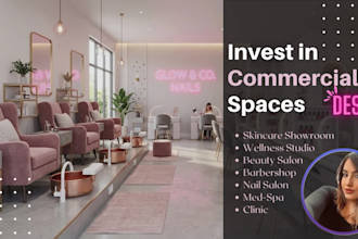 design luxury beauty salon, spa, clinic , barbershop interior, layout and render