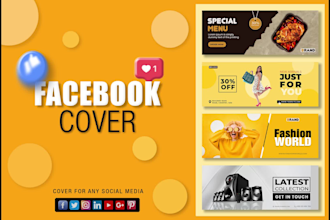 do attractive facebook cover design, banner, ads