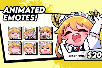 create a cute chibi animated emotes for twitch and discord