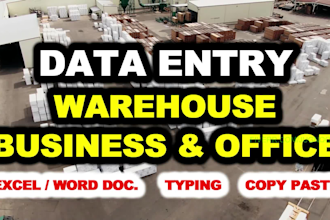do data entry work for your warehouse business and office