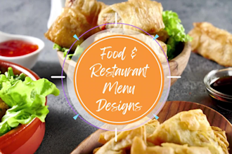 design food menu, restaurant menu and menu board design