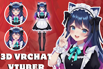 create 3d vrchat and vtuber avatars, anime characters, and vroid models with rig