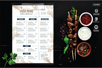 design professional and modern print menu food menu