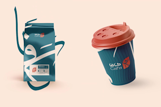 make a packaging design, pouch, labels in arabic and english