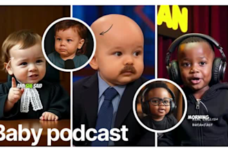 create baby podcast video, ai baby podcast