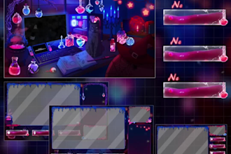 design twitch logo, twitch overlay, kick, animated stream overlay, screens panel