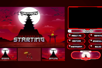 create animated twitch stream overlay package and logo