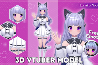 create 3d character models for vtuber, vroid, vrchat, 3d rigging and anime