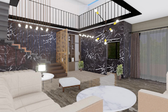 do interior design , 3d rendering and 3d modeling