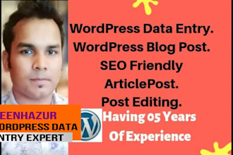 do wordpress data entry and blog post