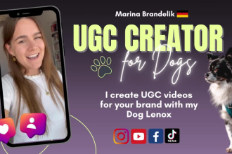 do creative pet ugc videos for your brand with my dog