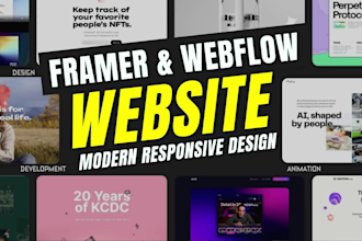 build responsive framer website webflow website figma to framer animation expert