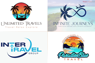 design travel agency, adventure, outdoor and resort logo