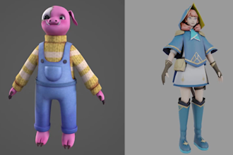 model and texture 3d character for games and video