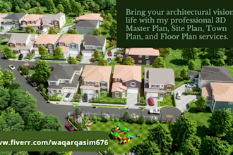 do architectural master plan, site plan, town plan in 3d for real estate