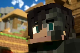 do minecraft 3d animation for short music video, intro, cinematic, roleplay
