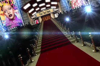 create cinematic red carpet logo animation and intro video