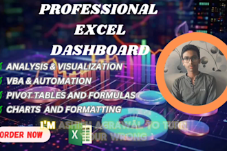 create an interactive excel dashboard and custom excel dashboard for you