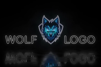 make 3d neon sign intro text or logo animation