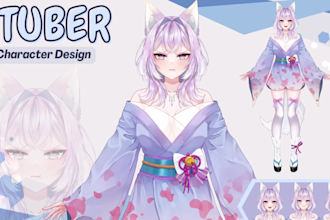 design custom anime vtuber model ready for live2d rigging