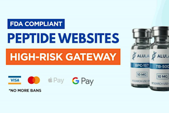 build fda compliant peptide website, payment gateway setup