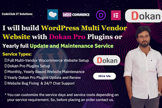 create a dokan multivendor ecommerce website, maintenance and fix dokan issues