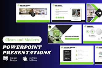 create powerpoint presentation template or business pitch deck for you