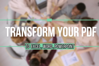 convert PDF to excel , word or PPT