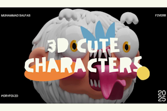 design cute 3d cartoon character
