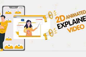 create 2d animated explainer video or business videos in 24h
