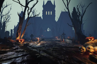 customize scary halloween intro greetings video