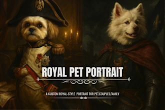 create a royal pet portrait in classic style