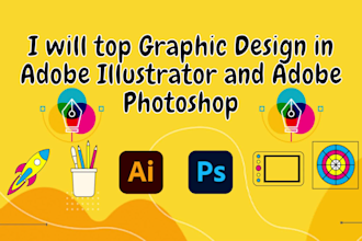 do top graphic design in adobe illustrator and photoshop